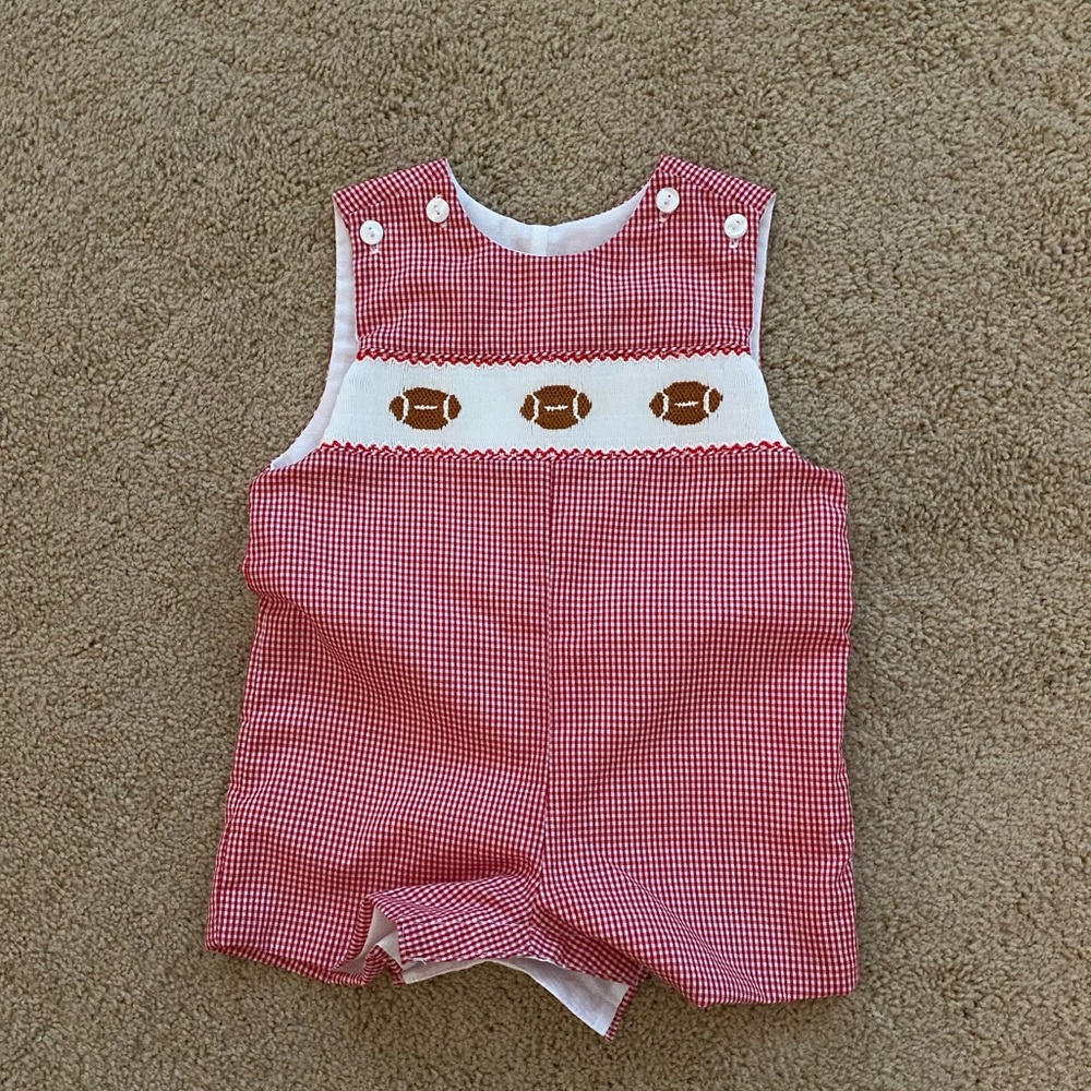 Baby boy football embroidered outfit